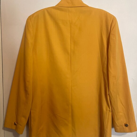 Vintage 80s Yellow Gold Oversized Embroidered Blazer - Picture 6 of 6